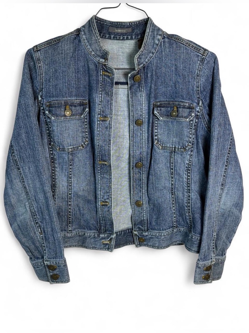 Women's Vintage Liz Claiborne Fall Winter Medium Wash Blue Denim Jean Jacket